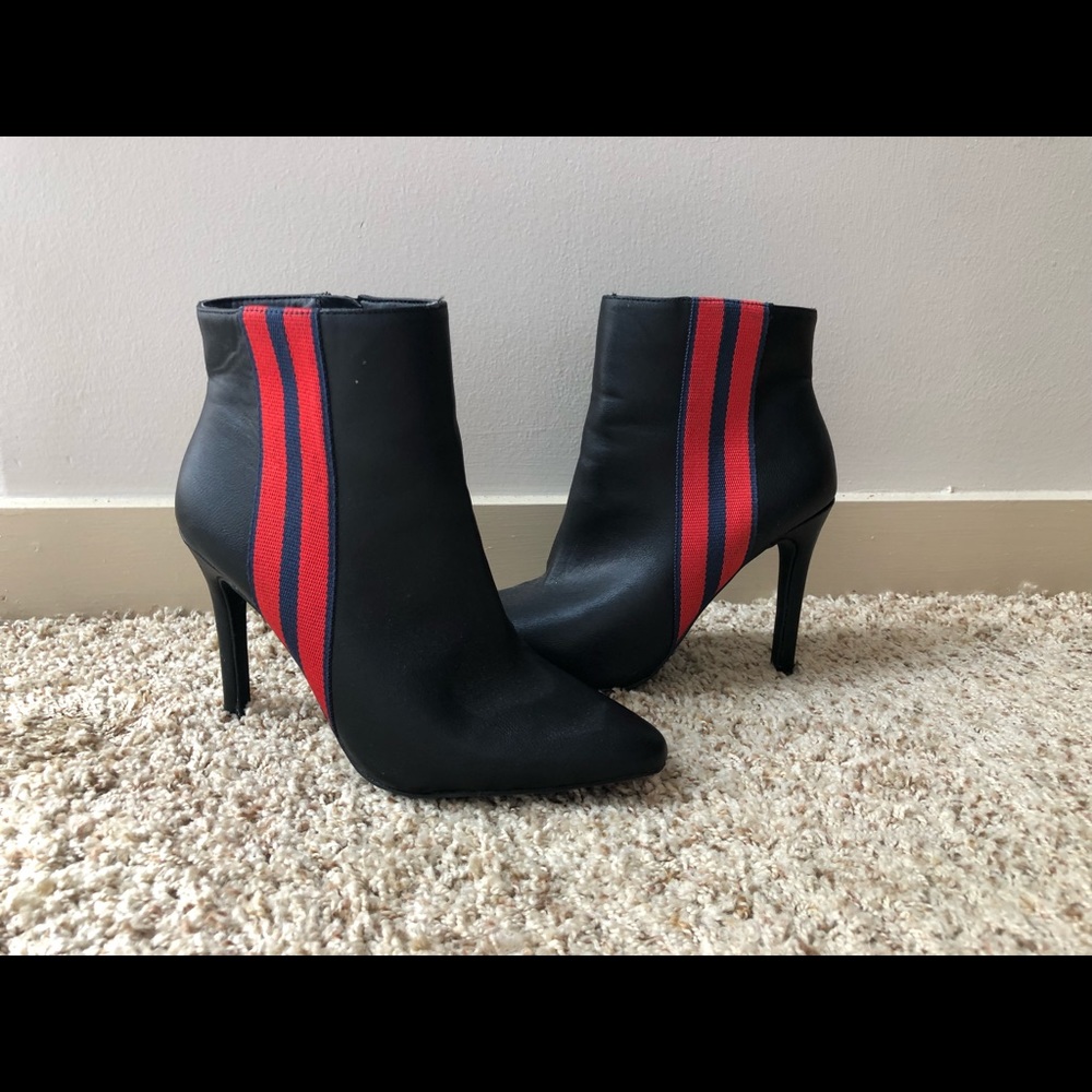 Black high heel booties